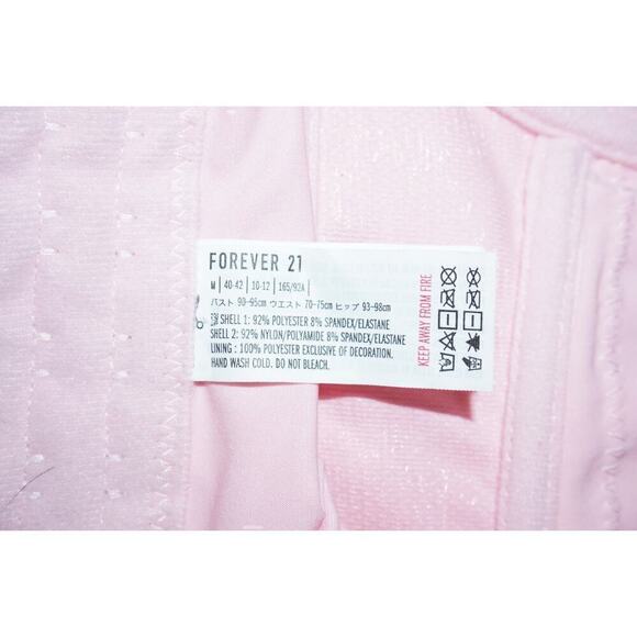 Forever 21 Pink Lace Mesh Corset Bustier Top Medium Sheer Floral Y2K Style - Picture 6 of 6